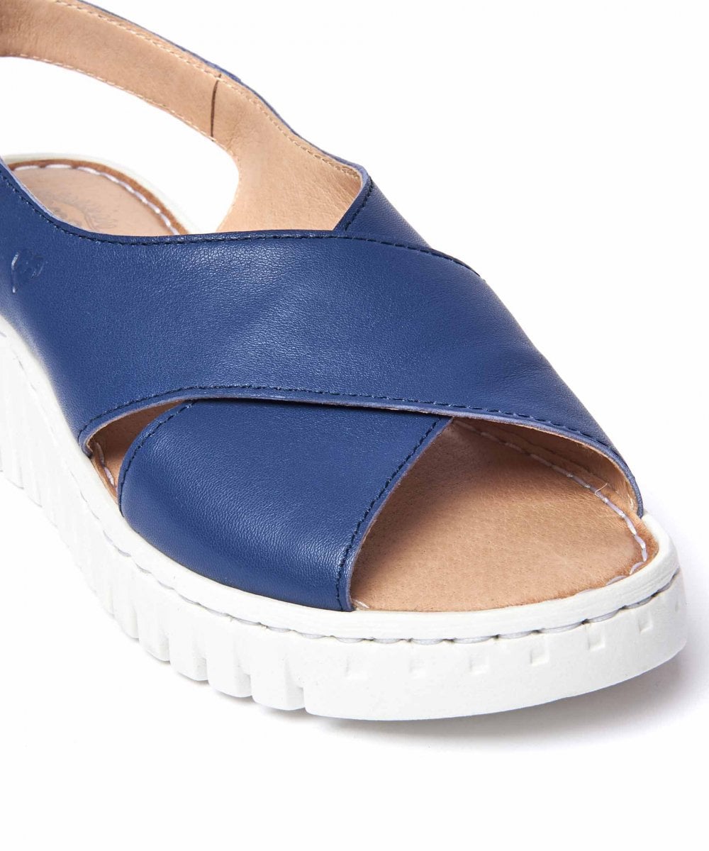 Blue Crossover platform sandals - SHARROW TWILIGHT BLUE
