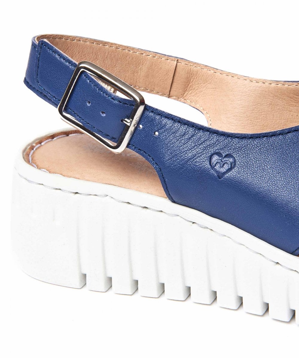 Blue Crossover platform sandals - SHARROW TWILIGHT BLUE