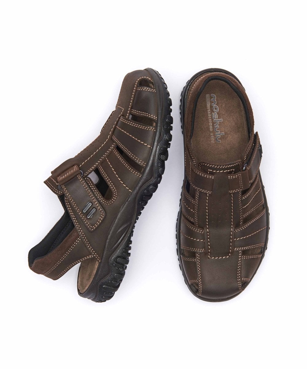 Brown men's active fisherman sandals - POLHAND 3 BROWN
