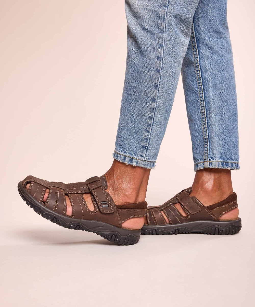 Brown men's active fisherman sandals - POLHAND 3 BROWN