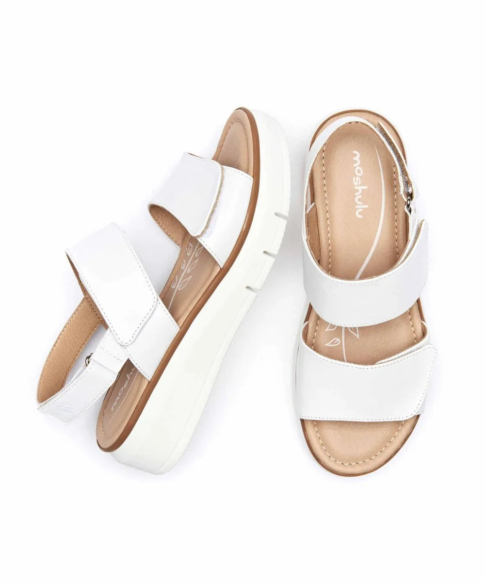 White leather platform sandals - HALLSANDS WHITE