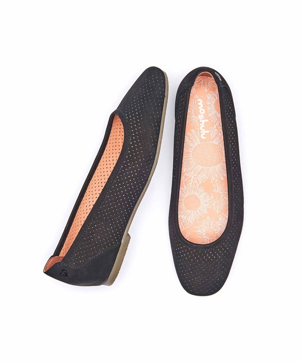 Black Nubuck mesh ballet pumps - WESTWARD BLACK
