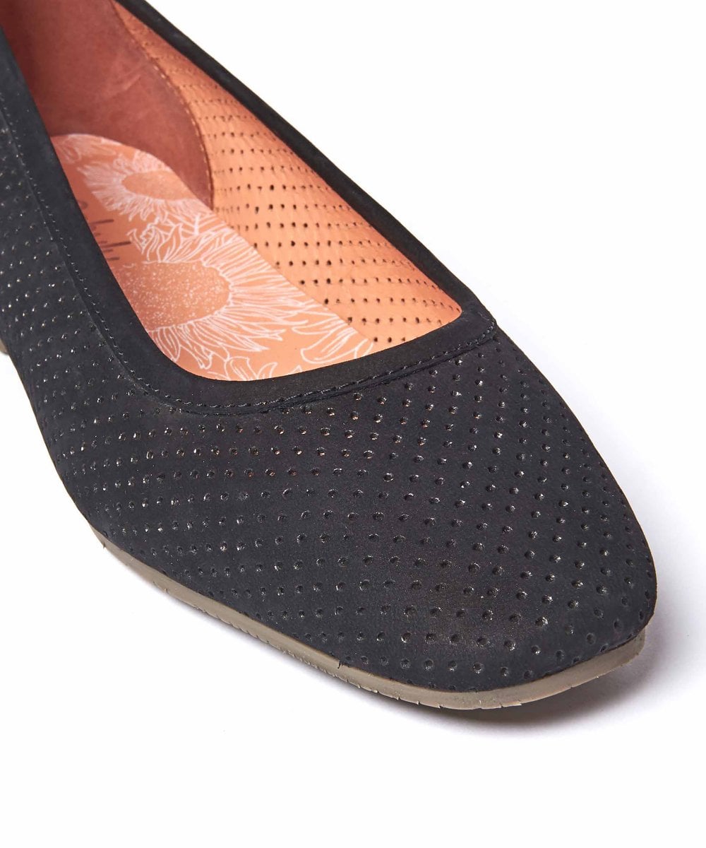 Black Nubuck mesh ballet pumps - WESTWARD BLACK