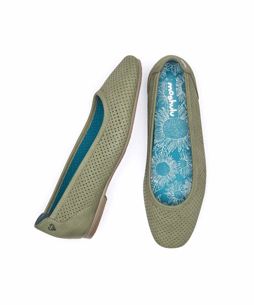 Green Nubuck mesh ballet pumps - WESTWARD FERN