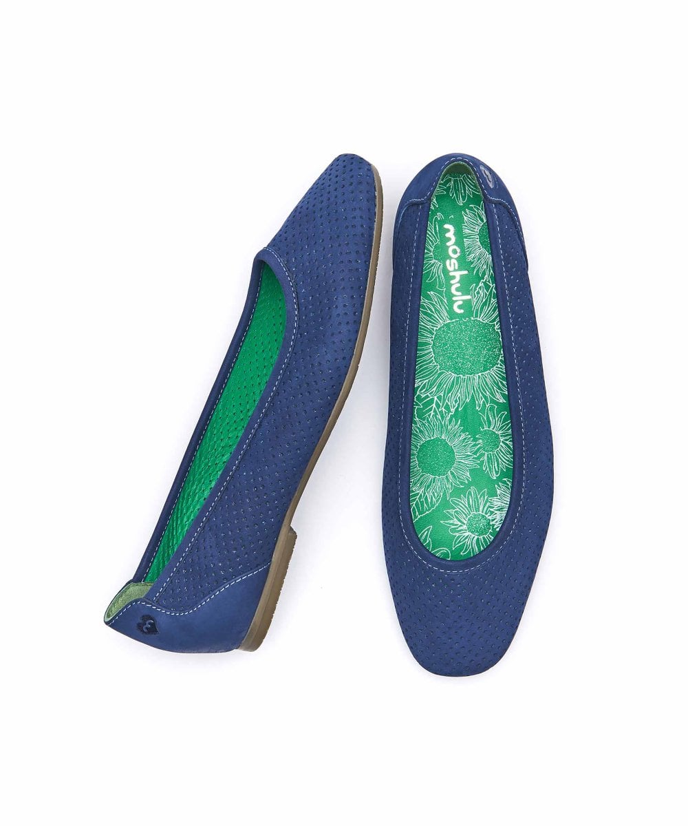 Blue Nubuck mesh ballet pumps - WESTWARD TWILIGHT BLUE