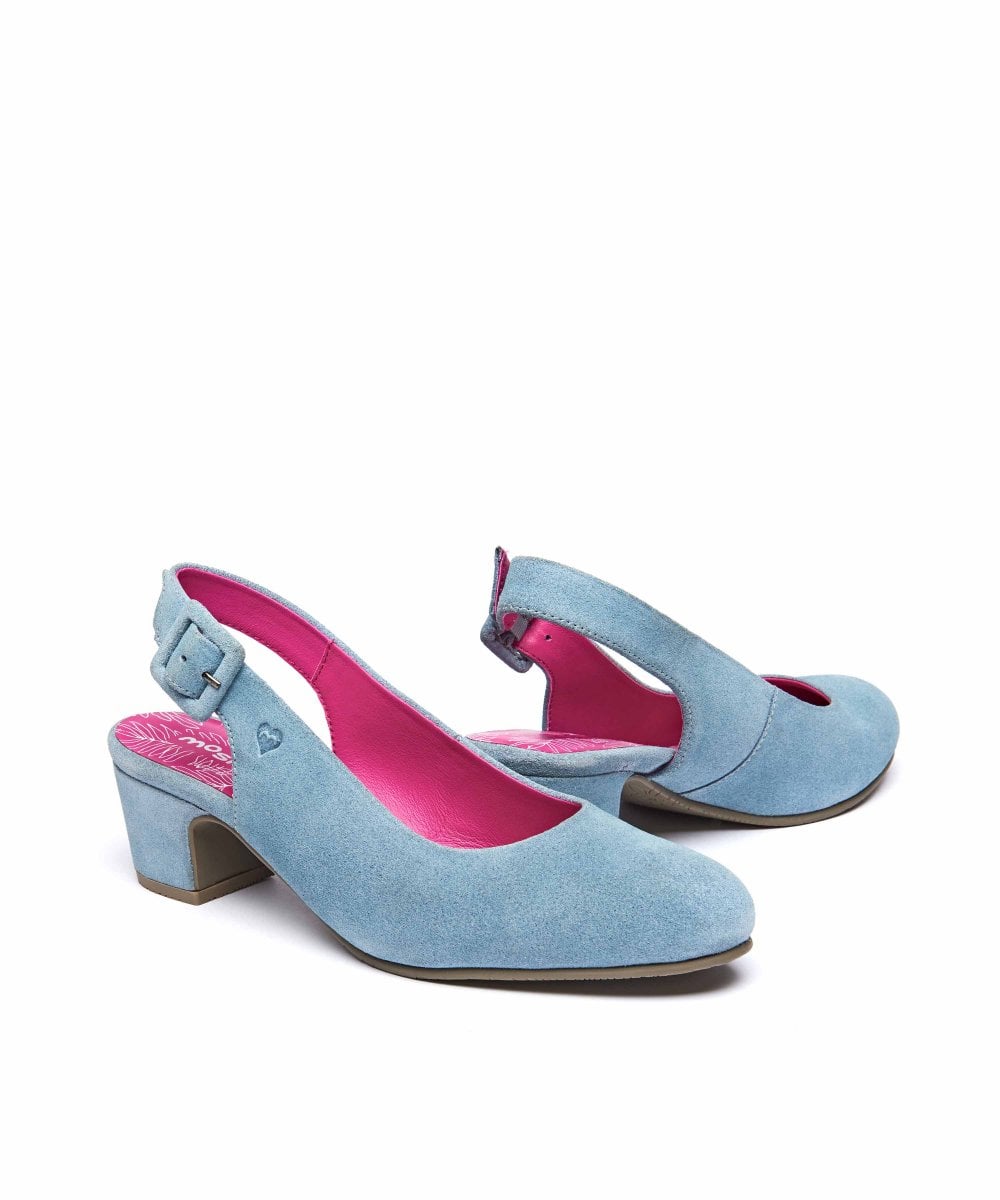 Blue Suede heeled shoes - VARZEA EUCALYPTUS BLUE