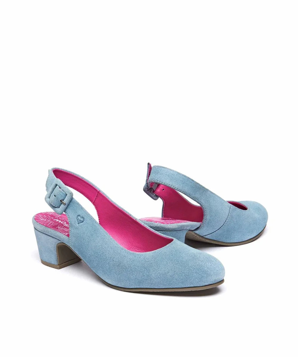 Blue Suede heeled shoes - VARZEA EUCALYPTUS BLUE