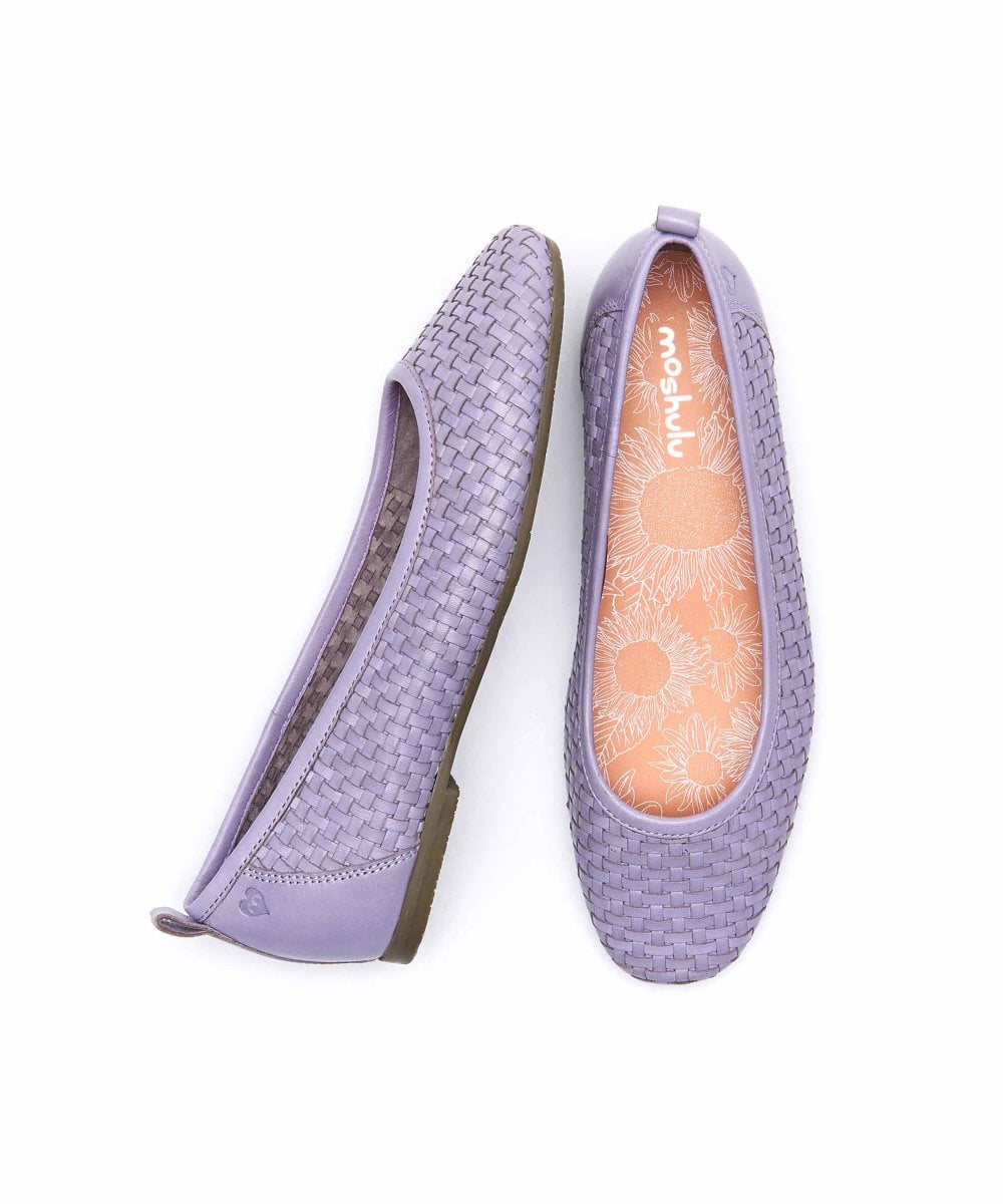 Purple Woven leather ballet pumps - SWANPOOL LILAC HAZE