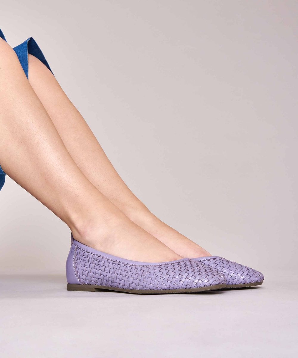Purple Woven leather ballet pumps - SWANPOOL LILAC HAZE